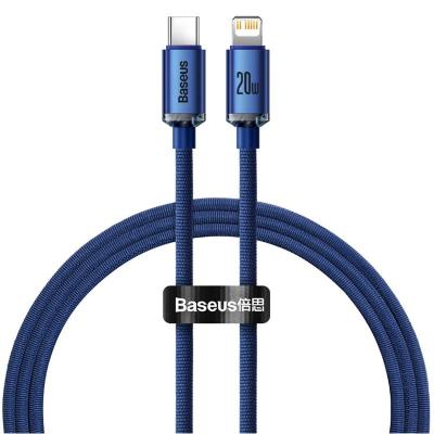 BASEUS CRYSTAL SHINE MAVİ 20W 120 CM TYPE-C TO LIGHTNING ŞARJ KABLOSU CAJY000203