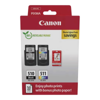 Canon PG-510 CL-511 2970B017 Fotoğraf Kağıtlı Orijinal Kartuş Seti