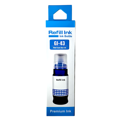 Canon Uyumlu Refill Ink GI-43 Cyan (Mavi) Dolum Muadil Mürekkebi