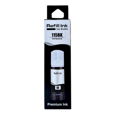 Epson Uyumlu Refill Ink 115BK Black (Siyah) Pigment Dolum Muadil Mürekkebi