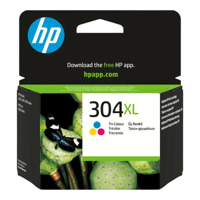 HP 304XL N9K07AE Renkli (Color) Yüksek Kapasiteli Orijinal Kartuş