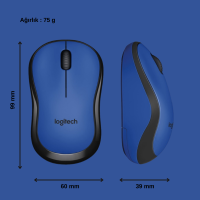 Logitech Silent Touch M220 Sessiz Kablosuz Mouse (Mavi)